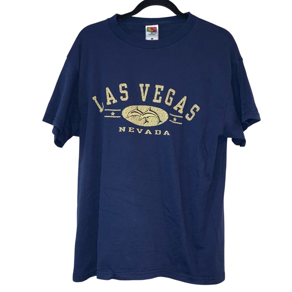 Las Vegas Nevada‎ Graphic T Shirt Large Blue Tourist Souvenir Tee